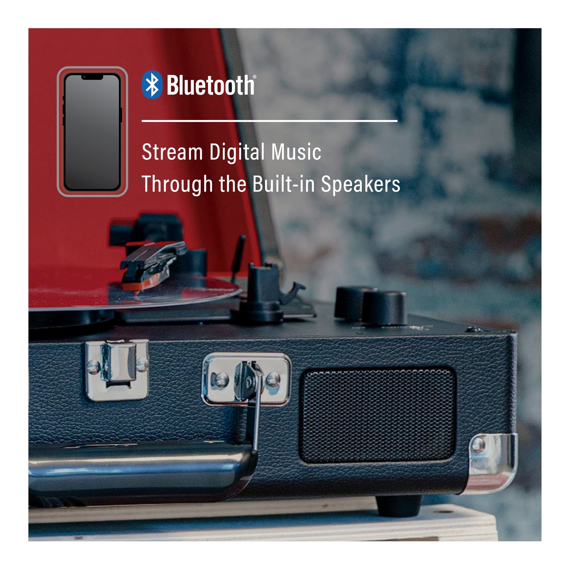 Cruiser Premier Vinyl Record Player with Speakers and Bluetooth - Audio Turntables