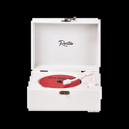 Vintage Leather CD Player Two-Way Bluetooth 5.0 Built-In Speaker Portable Rechargeable CD Music Player USB Lossless Player