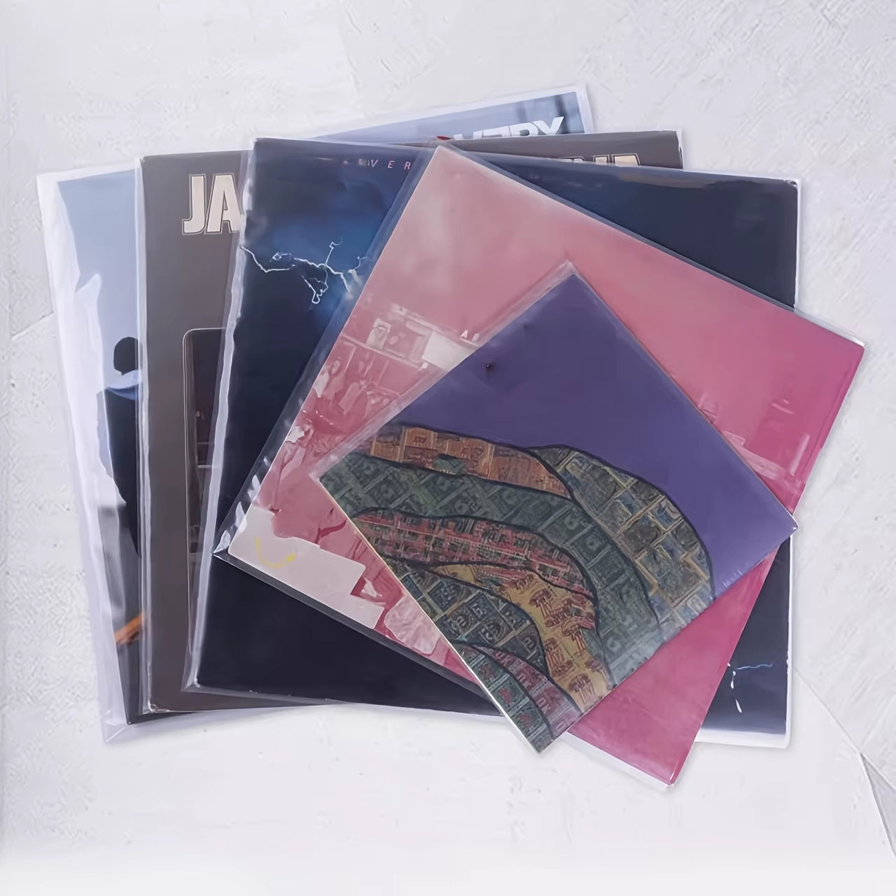 Premium 12-Inch Vinyl Record Sleeves,Protective Storage Outer Cover No-Seal Flap Design,Open-End for Easy Access & Protection