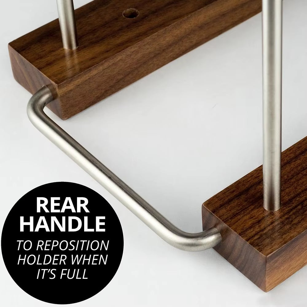 Retro Solid Walnut Vinyl Record Holder Adjustable Portable Record Stand Space Saving Album Display Holder