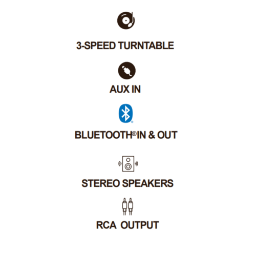 Retro Vinyl Turntable Bluetooth Speaker