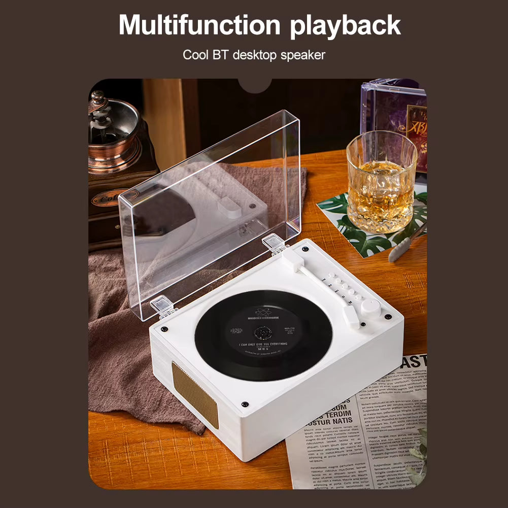 Retro CD Player Rechargeable Wireless Bluetooth 5.0 Speaker Portable Home Music Player USB 3.5Mm AUX Desktop CD Player for Phone