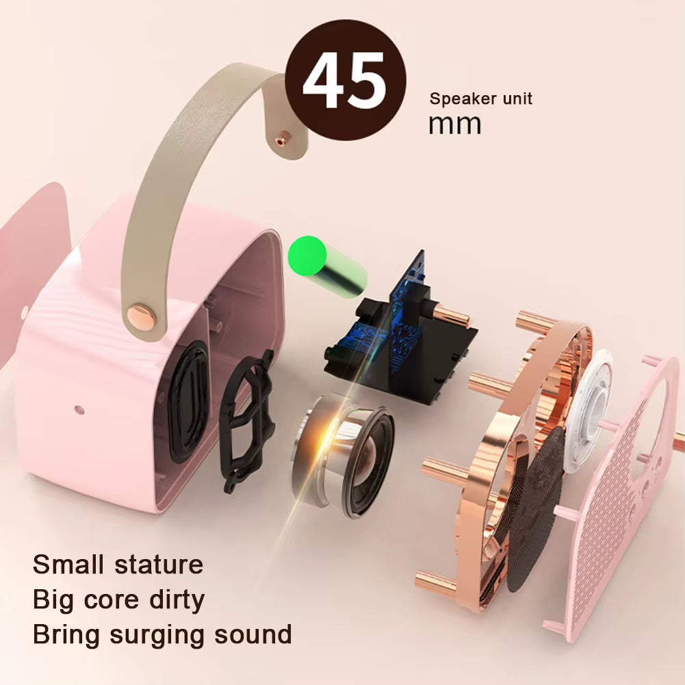 Mini Retro Bluetooth Portable Speaker with Radio , Outdoor Wireless Stereo, MP3 Player for Iphone Android Support TF Card USB
