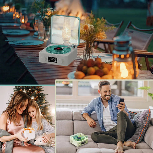 Retro Turntable Speaker Wireless Bluetooth-compatible 5.0 Vinyl Record